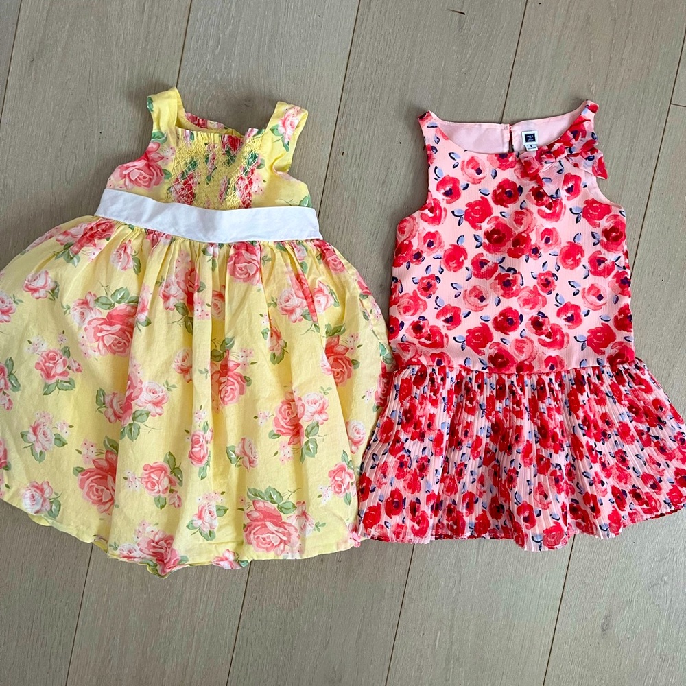 TWO Janie and Jack Floral Toddler Dresses